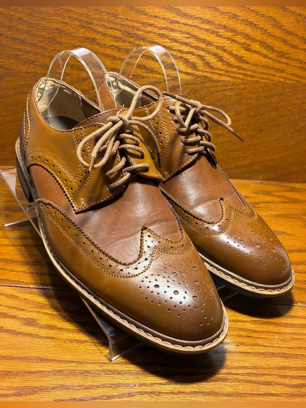 Original Penguin Two Tone Wingtip Brogue Oxford Shoes Brown Leather Men’s 8